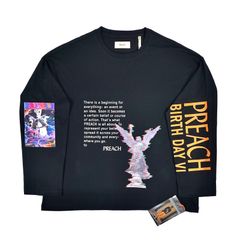 PREACH ギリシャ神話 彫刻 グリッチアート ワイドフィット ビッグ ロンT
