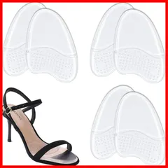 厚み ジェル 4mm クッション 前滑り防止パッド 前ズレ防止 足裏保護 インソール 中敷き ハイヒールインソール 透明 靴の つま先 サイズ 調整 衝撃吸収 圧力分散 SOYANGNEK 弾力性 爪先 インソール 6枚