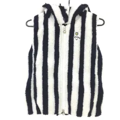 ★SALE価格★【美品】キャロウェイ ボアベスト 白×ネイビー ストライプ ロゴ刺しゅう   レディース M ゴルフウェア SAMPLE Callaway