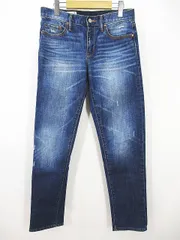 ギャップ GAP 1969 ロング丈 デニムパンツ ジーンズ スキニー 25 青系 ブルー ジップフライ ダメージ 加工 ストレッチ