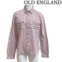 オールドイングランド　OLD ENGLAND レディース　リバティ　レギュラーカラーシャツ　長袖　レトロ花柄　ベージュ　M