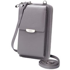 【人気商品】KUKOO 小型クロスボディバッグ 携帯電話財布 クレジットカードスロット付き 女性用 A-グレージッパーアップグレードバージョン one_size