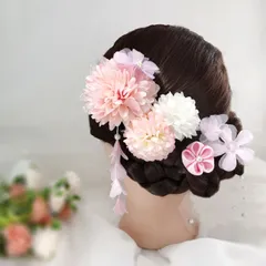 髪飾り和装 つまみ細工 浴衣 袴 着物 振袖  七五三結婚式卒業式成人式 4点