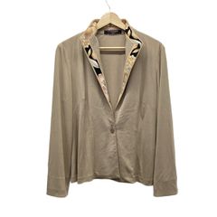 LEONARD(レオナール) ジャケット サイズLL レディース - ライトブラウン×黒 長袖/カンカン素材/一部花柄/春/秋