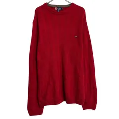 chaps コットンニット セーター チャップス XL レッド ビッグサイズ クルーネック 古着卸 アメリカ仕入 a611-7849のサムネイル
