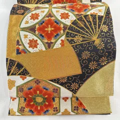 袋帯 美品 逸品 河合美術織物 落款 関西仕立て 豊明錦 向かい鳥