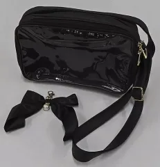 【中古】雑貨 ブラック  リボンチャーム付きお財布ポシェット