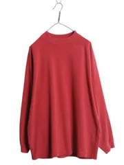 【お得なクーポン配布中!】 90s OLD GAP モックネック 無地 長袖 Tシャツ メンズ L / 古着 オールド ギャップ ヘビーウェイト ロンT ストレッチ カットソー 紺タグ 赤