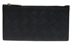 新品同様 ボッテガヴェネタ カードケース コインケース 小銭れ イントレチャート ロング ファスナーカードケース ミニ財布 コンパクト 財布 ブラック レッド ＢＯＴＴＥＧＡ ＶＥＮＥＴＡ