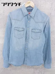 ◇ nano universe ナノユニバース 長袖 デニム シャツ サイズM ライトブルー メンズ 【中古】 【1002801208165】