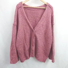 ◇ ⊇ FREAK'S STORE ローゲージ 長袖 カーディガン サイズF ローズピンク系 レディース E  【1506300025341】