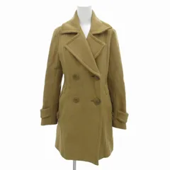 バーバリーブルーレーベル BURBERRY BLUE LABEL Pコート ジャケット 裏地チェック ひざ丈 36 S キャメル /FF 0727のサムネイル