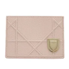 新品同様 クリスチャンディオール レザー ピンク カードケース 0786 Christian Dior