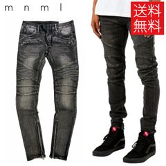 【送料無料】mnml M14 バイカー スキニー デニム パンツ ブラック STRETCH DENIM BLACK ミニマル