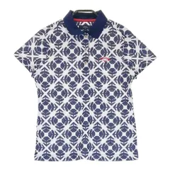 サイズ：M CALLAWAY キャロウェイ  半袖ポロシャツ フラワー総柄 ネイビー系 [240001230590] ゴルフウェア レディース ストスト