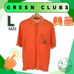 GREEN CLUBS グリーンクラブ ポロシャツ トップス 半袖 ワンポイント レディース オレンジ 3　Lサイズ　大きめサイズ　ゆったりサイズ　カジュアル　ゴルフウエア