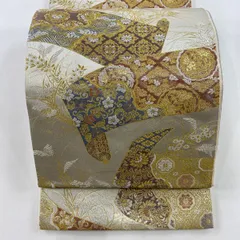ZY-608 袋帯 つづれ織 金通し 流水雲 お太鼓柄 名品 高級 ZY-608 袋帯 つづれ織 金通し 流水雲 お太鼓柄 名品 高級