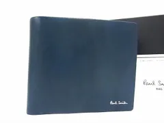 ■極美品■ Paul Smith ポールスミス レザー 二つ折り 財布 ウォレット 札入れ ブルー系 AY8218