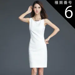 種類6：ブラック/XL 上品なワンピース ワンピース デート タイトスカート ワンピドレス ミニ ミニ丈 膝丈 ひざ丈 膝上 袖なし ノースリーブ スクエアネック オフショルダー 襟なし スリム タイト 細身 ストレート Iライン スマート 大人可愛い きれい