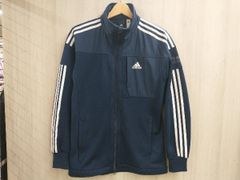 adidas ネイビー ジップアップジャケット - メルカリ