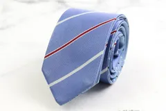 コムサイズム ブランド ネクタイ リバーシブル ストライプ柄 ドット シルク メンズ ブルー COMME CA ISM 【中古】