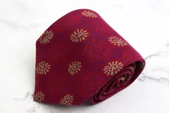 クリッツア ブランド ネクタイ シルク 総柄 小紋柄 メンズ レッド KRIZIA 【中古】