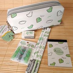 恐竜柄 ペンケース+鉛筆消しゴムミニメモ 8点セット 209551s文具セット