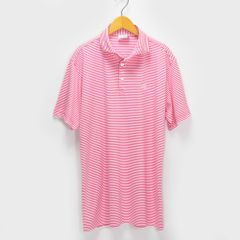adidas TaylorMad アディダス テーラーメイド メンズ O/XGサイズ (XL)  ポロシャツ 半袖 ゴルフウェア ホワイト ピンク ボーダー A04195 アディダスゴルフ 夏