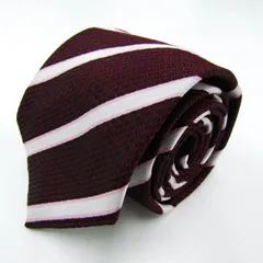 ジャーナルワークス ブランド ネクタイ ストライプ柄 格子柄 PO メンズ ワインレッド JOURNAL WORKS 【中古】