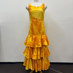 【フラダンス衣装】イエロー MermaidLine ワンピース ドレス 黄 金 日本製 フラダンス衣装】イエロー MermaidLine ワンピース 黄 花