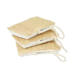 【３個入り メール送料無料】 地球に優しい自然素材 キッチンスポンジ マナ オーガニック リビング mana. ORGANIC LIVING