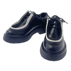 【新品】  PRADA / プラダ | DIAPASON BRUSHED LEATHER LACEUP SHOES ブラッシュレザー レースアップ シューズ | 36 | ブラック/ホワイト | レディース