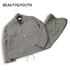 BEAUTY&YOUTH ユナイテッドアローズ 秋冬★ グレンチェック コーチ ジャケット & パンツ セットアップ Sz.S メンズ