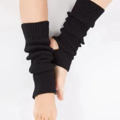 ☆ ブラック ☆ レッグウォーマー kzfz01 レッグウォーマー おしゃれ アームカバー アームウオーマー アームウォーマー 穴あき かかと かかと穴あき ひざ下 ひざ上 ロング丈 ルーズソックス ニーハイ ダンス バレエ 暖かい ニット 女の子 子ども