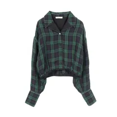 セリーヌ CELINE ブルゾン シャツジャケット グリーン系 その他 ショートチェックシャツジャケット レディース Used Aのサムネイル