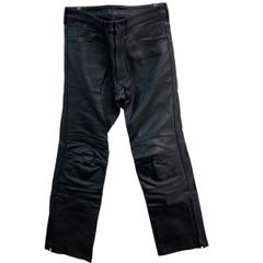 【美品】 KADOYA カドヤ パンチング レザー パンツ　LLサイズ　ブラック系　黒系 14642-80