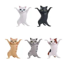 wowjimi ペンスタンド 挙手猫 5個入り ペン立て なまめかしい猫 かわいい 誕生日プレゼント プレゼント おしゃれ 使いやすい オフィス 置物 会議室 受付 自室用