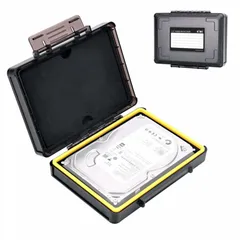 【特価セール】防湿 防塵 静電気防止 耐圧 耐摩耗性 耐衝撃 丈夫 HDD保護 高強度なPC製 書き込みラベル付き 積み重ねできる収納 HDD保管ボックス 管理簡単 HDD収納ケース 適用 収納便利 ハードディスク 3.5インチ ブラック KIWIFOTOS