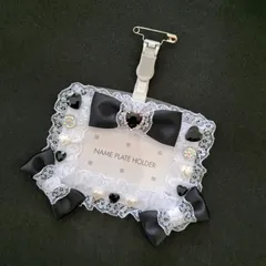 名札ケース 推し活名札 黒 ブラック ネームホルダー カード入れ パスケース 社員証入れ 保護者名札 握手会 コンカフェ イベント 推しカラープレゼント プチギフト