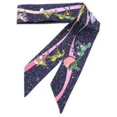 【最終価格】美品エルメス　ツイリー　2022 スペースダービー　ネイビー　ピンク 最終価格】美品エルメス ツイリー 2022 スペースダービー