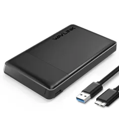 【在庫処分】2.5インチUSB 3.0ハードドライブディスクHDD外部エンクロージャケース9.5mm Wavlink 7mm 2.5SATA HDDおよびSSDに対応、 USB 3.0ケーブル付き