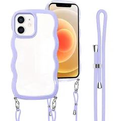 iPhone12 ケース クリア ショルダー iPhone12 Pro カバー 肩がけ 首掛け iPhone 12 iPhone 12 Pro 韓国 おしゃれ 斜めかけケース 可愛い かわいい 薄型 透明 軽量 シリコン TPUバンパー アイフォン 12/ 1