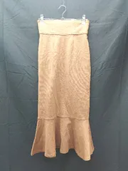 ◇ rienda サイドジップ ウエストゴム スリット ストレッチ ロング丈 タイト スカート サイズS ブラウン系 レディース E  【1304050036248】