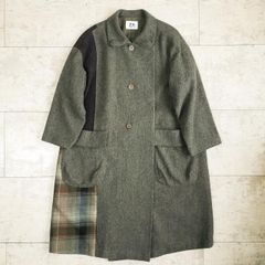 45R☆ジェットランドヘリンボンカウチンコート☆マスタード×グレー