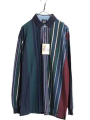 4137 スカーフセット　古着　ポロシャツ　ストライプ　長袖　Mサイズ　グレー系 NANKAI URBAN RIDE ジャケット Ladyサイズ SDW-4137 WM ネイビー