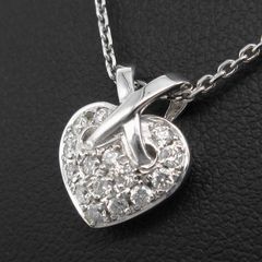 ジュエリーマキ K9 ダイヤ ハート ネックレス ダイヤモンド ペンダント 管理9965