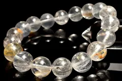 【１点物】希少内包◇マダガスカル産 ライモナイト＆マーカサイトインクォーツ　11mm　ブレスレット パワーストーン 天然石 _MA7734