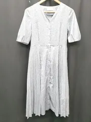 ◇ ◎ index インデックス 総柄 半袖 膝下丈 ワンピース サイズM ライトブルー マルチ レディース P  【1406240028122】