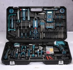 63点セット リチウムイオン電動ドリル 工具セット 多機能ツールボックス 家庭用 DIY 金物 修理 組み合わせセット フルセット