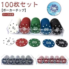 ゲームチップ ポーカーチップ 5色 数字付き カジノゲーム ルーレット バカラ ケース付き